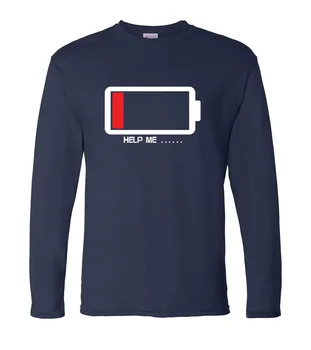 Osebno moški majica s kratkimi rokavi novost Baterija Mi Pomaga tiskanja moške dolg rokav t-shirt 2019 pomlad nove bombaž Camisetas Masculina