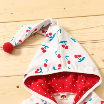 Otroški kombinezon Novorojenega Dojenčka Baby Girl Obleke, Fantje Zadrgo Sadje Tiskanja Hooded Romper Baby dekle Jumpsuit Set