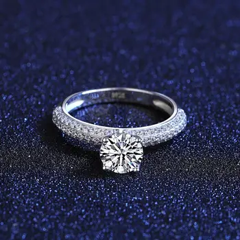 PAG&MAG Naravni Moissanite dragih kamnov Obroč Za Ženske Trdna 925 Sterling Srebro Izjavo Poročni prstan Prstan Fine Nakit