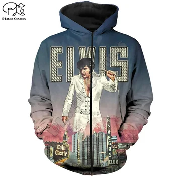 PLstar Kozmos Elvis Presley Legendarni HipHop Priljubljenih Rock Star Pevec NewFashion Smešno 3DPrint Zip/Hoodies/Trenirke/Jakna S4