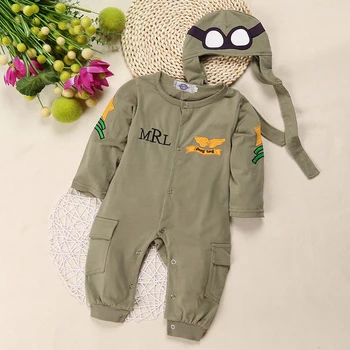PPY-34 2020 novo obleko fant drsnikov newborn baby oblačila baby boy oblačila otrok pilotni drsnikov za malčke dolgimi rokavi jumpsuit + klobuk