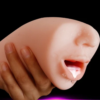 Pravi Občutek 3D Globoko Grlo Moški Masturbator Ustni Masturbator Umetna Vagina Žep Muca Jezik Oralni Seks Igračke Za Moške