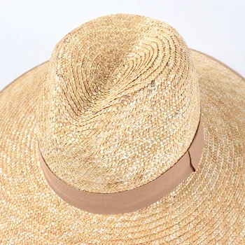 Prevelik 12 cm širok robna poletje slame uv plaži klobuk za ženske počitnice ženske za zaščito pred soncem vizir klobuk panama velik klobuk jazz