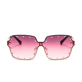 Prevelik Moda En Objektiv, sončna Očala Ženske Rimless Zakovice Luksuzni sončna Očala Gradient Moških Odtenki Očala Trend Očala UV400 Nova