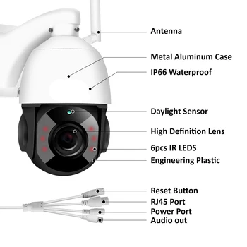 PTZ 30X Zoom, Video Nadzor, IP 1080P HD PTZ IP Wifi na Prostem, Doma Brezžično CCTV dvosmerni Audio Wi-fi vodo neprepustnimi Varnostne Kamere