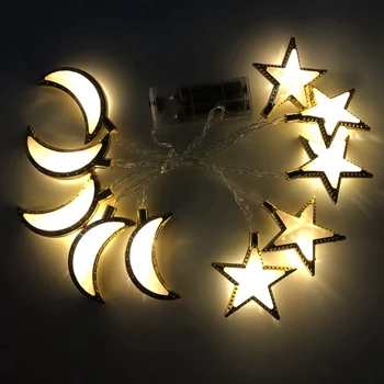 QIFU Luna Star Led Luči Niz Eid Mubarak Dekor Muslimanskih Islamske Festival Stranka DIY Dekor Hajj Mubarak Ramadana Kareem Eid AL Adh
