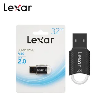 Resnično Lexar Jumpdrive V40 Flash Pendrive 32GB 64GB 16GB USB 2.0 Mini Black Pen Drive Prenosni Pomnilniški ključ Za PC