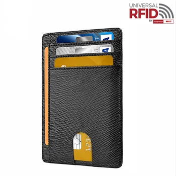 RFID Pravega Usnja Enostavno Potisnite Poslovno Kartico sim Moške Safiano Black Široko Plus Velikost id kartice Denarnice Jasno Okno Primeru