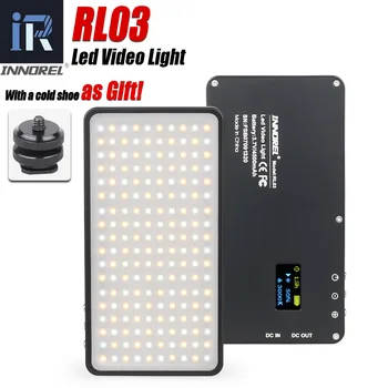 RL03 LED Video Luč Vlog Zatemniti Fotografske Razsvetljavo, Žarnice za Canon, Nikon Pentax DSLR Fotoaparate Mobilephone Polnjenje Zaklad