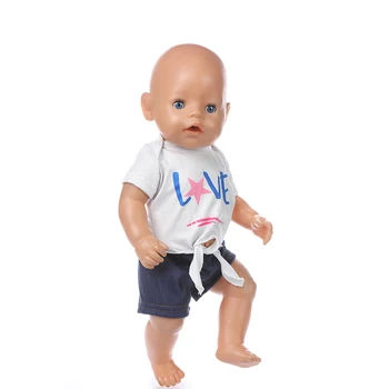Rodil Nov Baby Doll Oblačila Primerna Oprema 17 palčni 43 cm Lutka Zelena Modra Kariran Oblačila Za Dojenčka Darilo za Rojstni dan