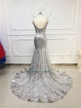 Roza Bleščica Čipke Večerne Obleke Dolgo Špagete Trakovi morska deklica Prom Oblačenja 2020 Kristalno Beaded Stranka Halje Vestido de Fiesta NE41