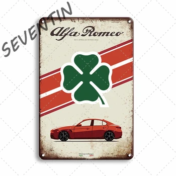 Rusty Alfa Romeo kovinski Plakat tin prijavite Letnik Garaži Doma Stenske Nalepke, Dekorativne Plošče, Retro Človek Jama Osebno Kovinski Znak
