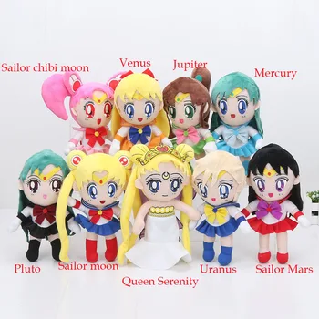 Sailor Moon Plišastih Lutka 20 cm 22 cm Kraljica Miru Mornar Chinbi luna Venera, Jupiter, živo Srebro, Uran in Pluton, Mars Polnjene Plišastih Igrač