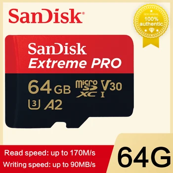 SanDisk Extreme Pro Mikro SD Pomnilniško Kartico 32GB 64GB 128GB MicroSD Max 100 M/s Uitra C10 4K V30 TF kartice cartao de memoria