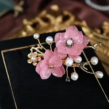 SINZRY unikatne ročno naravni biser konzervirane cvet elegantno broške pin ustvarjalni modni nakit za ženske
