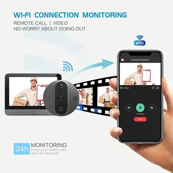 Smart WiFi Video Zvonec Luknjo Zvonec Viewer Domov PIR detekciji Gibanja Security Monitor Odkrivanje Tuya APP Remote Control