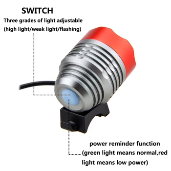 Sprednje Kolo Smerniki T6 LED Luč Kolo MTB Varnost Noč Jahanje Lučka +6400mAh Akumulatorske Baterije+8.4 v Polnilnik