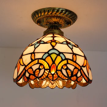 Sredozemlje Retro Vintage turško Mejo Žarnice E27 Žarnica Ročno Pisan Mozaik Steklo LED Hodnik, Balkon Vhod Svetlobe