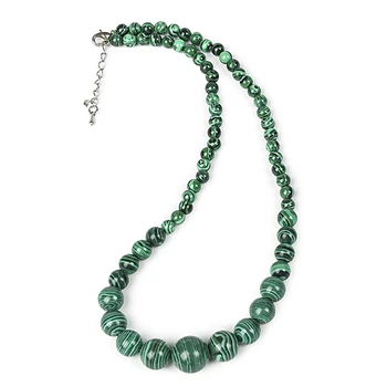 Svetlo zelena slaščice Ročno izdelanih kroglic velikosti so skupaj, Da Zelena Sintezo Malahit nakit serije ogrlica