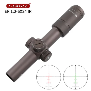 Taktično Riflescope Prepoznavanje možnosti za Puška za Lov Optični Collimator Pištolo Pogled Jedkano Steklo Rdeče Zeleno Luč ER 1.2-6 x 24 IR