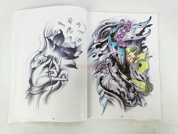 Tattoo Knjige Tatoo Knjiga Rokopis slikanica Gejša Cvet Dan Kot Bog Koi-kot je Priljubljena Vzorec Tatoo Ilustracije Prodaje