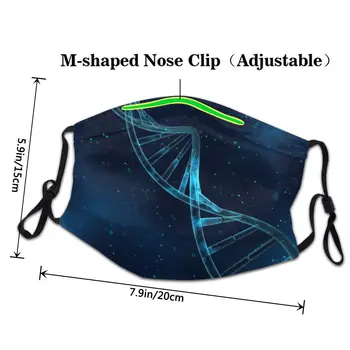 Temno Modra Plavajoče Električni Dvojne Vijačnice DNK Masko za Odrasle Biološka Znanost Dustproof zaščitni Pokrov Respirator Usta Žarilna