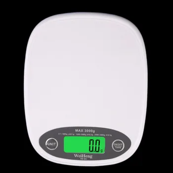 Teža Bela Slim LCD Elektronskih 3 kg/0.5 Digitalne Lestvice Hrana Prehrana Multi-enota Samodejni izklop Obsega Dropshippig