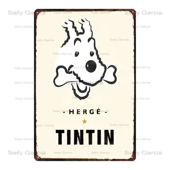 Tintin Risanka Kovinski Znak Železa Slikarstvo Risanka Pes Živali, Stenskih Oblog Kovinski Letnik Objave Otroci Soba Domače Obrti Retro Dekor Plakat