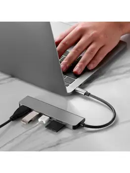 Tip-C Zvezdišče USB Pet-in-One USB-C toHDMI-združljiv+TF+SD+USB Expander Adapter USB3.0 Dockin