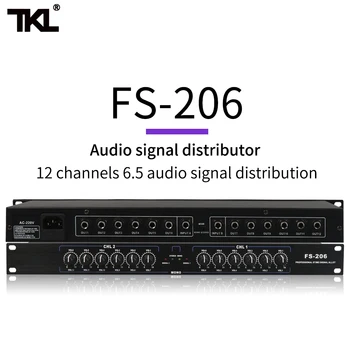 TKL FS206 Profesionalno opremo Stereo, Mono Zvočni Signal Splitter Ojačevalnik Distributer 2 v 10 od XLR za fazo