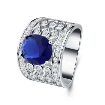 Tovarniško ceno Ogromne Morganite Površine Velik prstan Z modro Beli Kristalni Cirkon 925 sterling srebrni Prstan Za Ženske Velikosti 6 7 8 9 10
