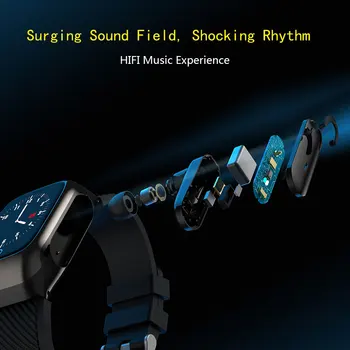 TWS Bluetooth Slušalke 5.0 In Ure 2 V 1 Brezžične Slušalke HIFI Stereo Šport Nepremočljiva Čepkov Slušalke Z Mikrofonom