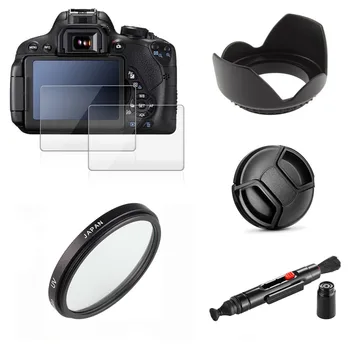 UV Filter + Objektiv Kapuco + Skp + Čiščenje pero + Steklo LCD Protector za Nikon D3300 D5300 D5500 D5600 D7200 D7500 18-140mm objektiv