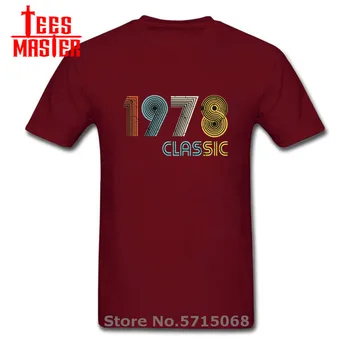 Vintage Camisetas Retro Klasična 40. Rojstni dan Darilo 1978 Vsi Originalni Deli Majice s kratkimi rokavi Moški Priložnostne po Meri Bombaž Udobno t-shirt