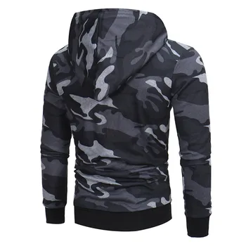 Vojaški pulover s kapuco Mens' Dolg Rokav Prikrivanje Hoodie Hooded Majica Moški Camo Hoody Hip Vrhovi Jakno Plašč Outwear Plus Velikost 3XL
