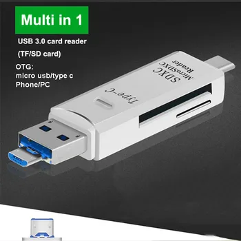 Vse V Enem Vrste C, USB 3.0 Micro USB Adapter SD/ Micro SD/ TF Card Reader OTG Andriod PC Zunanje Multi Pomnilniških Kartic