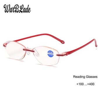WarBLade Žensk Obravnavi Očala Ultralahkih Rimless Očala Anti-Blu-Ray Presbyopic Očala +1.0 +1.5 +2.0 +2.5 +3.0 +3.5+4.0