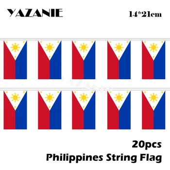 YAZANIE 14*21 cm 20PCS Filipini Carinski Niz Zastavo Filipino Super Poli Notranja Zunanja Poliester Zastavo za zabavo Dekoracijo