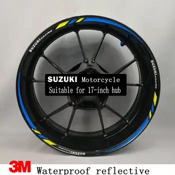 Za Suzuki GSXR600 motorna kolesa nalepke nepremočljiva Odsevne nalepke Platišča Spredaj & Zadaj po meri notranjo platišča