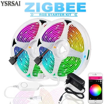 Zigbee mini RGB Krmilnik 10M DC12V 5050 RGB 60leds/m IP65 RGB LED trakovi luči+Power kit Z ZIGBEE 3.0 Hub/e Amazon Echo Plus