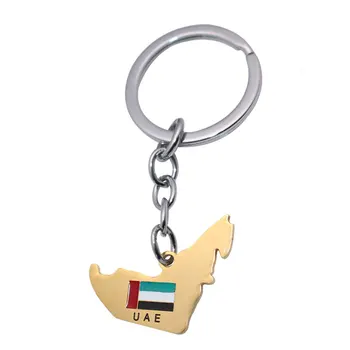 Zkd Združeni Arabski Emirati zemljevid ZAE zastave iz nerjavečega jekla, obeske ključe