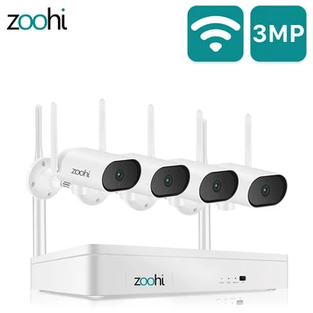 Zoohi 3MP Varnostni Sistem Kamere HD Vodoravno Vrtljiv Wifi Kamera Snemanje Zvoka Night Vision Zunanji Nadzor Sistema