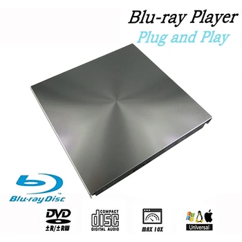 Zunanje 3D Blu Ray, DVD, USB 3.0 plošče BD, CD DVD Burner Igralec, Pisatelj Reader za Mac OS Windows 7/8.1/10/Linxus,Laptop,PC