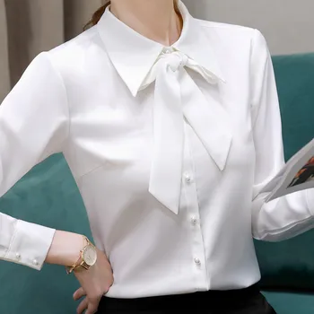Šifon Rokavi Ženske Dolg Rokav Strokovno Novo Pomlad Moda Temperament Slim Bluze Urad Dame Vrhovi Dela