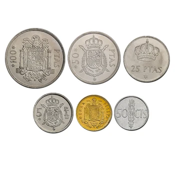 Španski Kovanec 1975 Evropi Novo Izvirno Kovancev 6 Kosov Set Zbirateljske Edition Resnično Redkih Unc Carlos Zelo Visok Priložnostni Kovanec