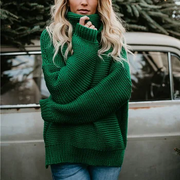 Ženske puloverji pletenine fashion barva pulover puloverji ženske zgornji deli oblacil ženske 2021 jeseni, pozimi svoboden debele ženski puloverji