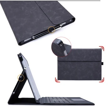 10.6 palčni PU Usnje Laptop Primeru za Microsoft Surface Odprite pokrov Tablet Stojalo Zložljivo Držalo za Površinsko novo Pro Pojdi Laptop Rokav