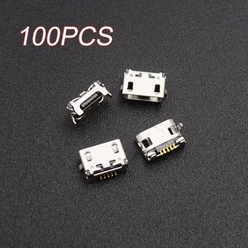 100 kozarcev Mikro USB Priključek Priključek Ženski 5 Pin priključek za polnilnik za Lenovo A10-70 A370E A3000 A3000H A5000 A7600 A7600H S910 S930