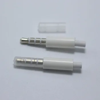 10pcs 3,5 mm stereo slušalke plug z repom in Prah Skp 4 pole 3,5 mm audio vtič Vtičnica za Adapter, priključek za iphone bela