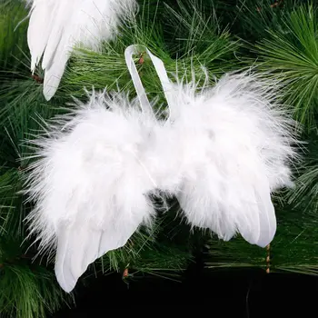 10PCS Angel Belo Pero Krilo Božično Drevo Decor Visi Poroko Vroče Novih Pero Angel Krila Božično Dekoracijo Za Dom